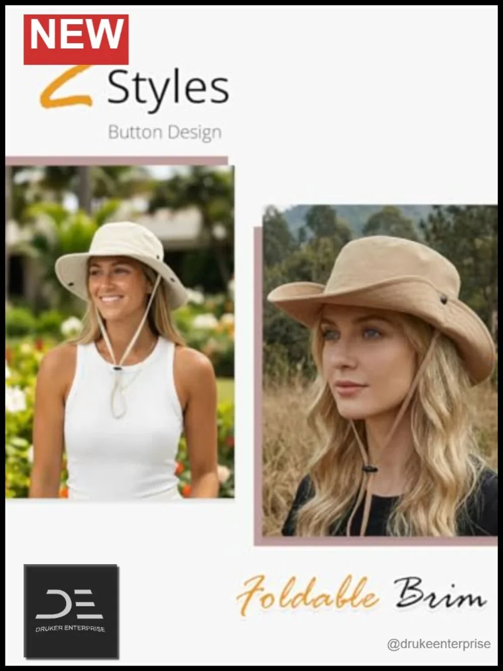 Wide Brim Sun Hat UPF 80+ Waterproof Foldable Lightweight Outdoor Hat